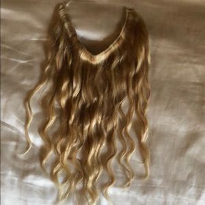 Halo hair extensions light natural golden blonde